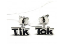 Серебряные пусеты «TikTok”