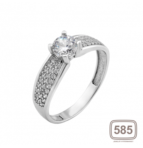 Серебряное кольцо с одним камнем Леди