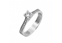 Серебряное кольцо с одним камнем Весна