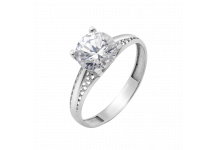 Серебряное кольцо с одним камнем Лира