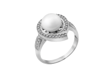 Серебряное кольцо с жемчугом Шелл