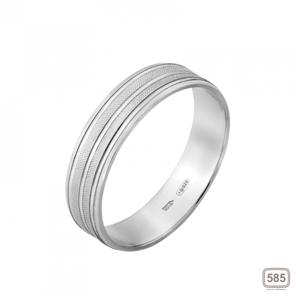 Обручальное кольцо серебреное 