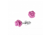 Дитячі срібні сережки Троянди рожеві ВС-069р
