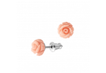 Дитячі срібні сережки Троянди персикового кольору ВС-069р