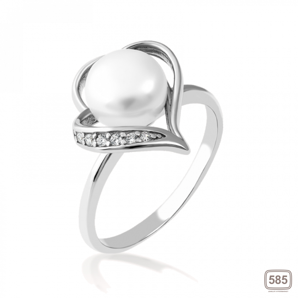 Серебряное кольцо с жемчугом Тропический Лепесток