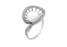 Серебряное кольцо с жемчугом Экзотический Цветок