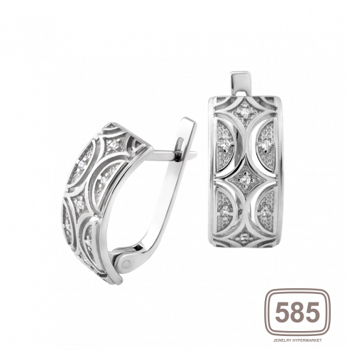 Сережки срібні Східний Візерунок із білими фіанітами ЛК-0186рС *
