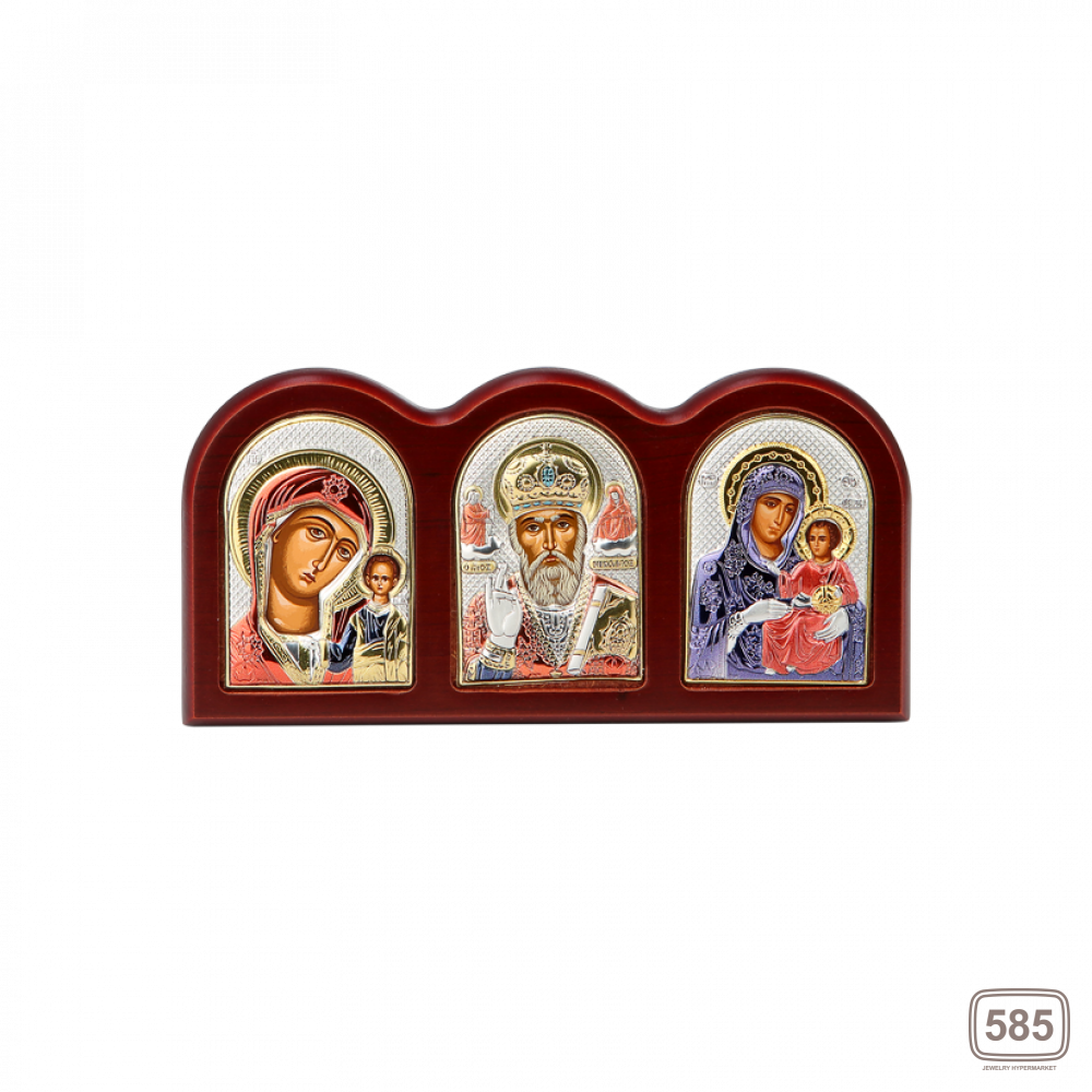 Триптих со Святым Николаем, Богородицей Казанской и Богородицей Иерусалимской