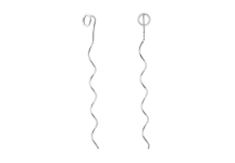Сережки срібні протяжки Спіралі без камінців