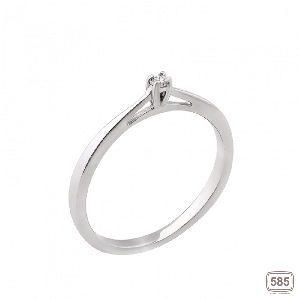 Серебряное кольцо с одним камнем Лучик