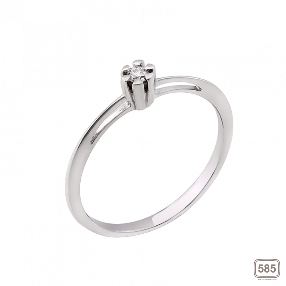 Серебряное кольцо с одним камнем мини Бутончик