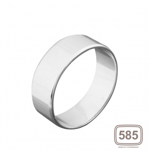 Обручальное кольцо серебряное классическое широкое