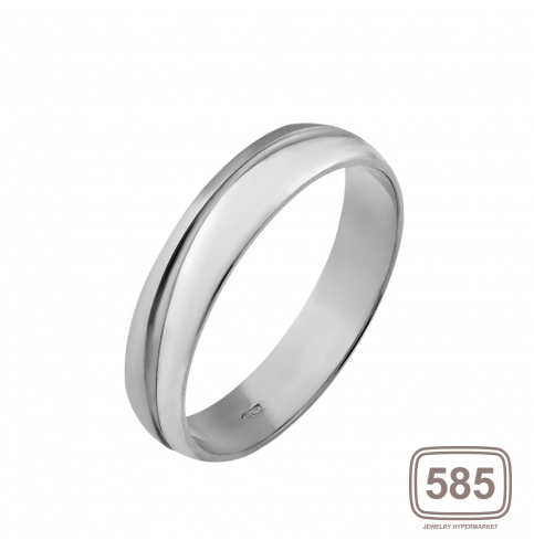 Обручальное кольцо серебреное тоненькое Волна 