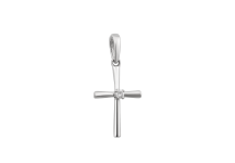 Хрестик срібний з одним камінцем