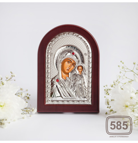 Богородиця Казанська срібна ікона