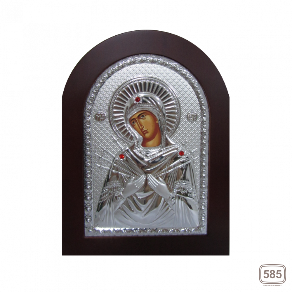 Богородиця Семистрільна срібна ікона