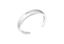 Кольцо серебряное на фалангу без камней с вырезанным сердечком посередине