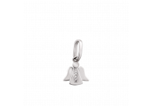 Срібний кулон фігурка Янгола з трьома маленькими фіанітами