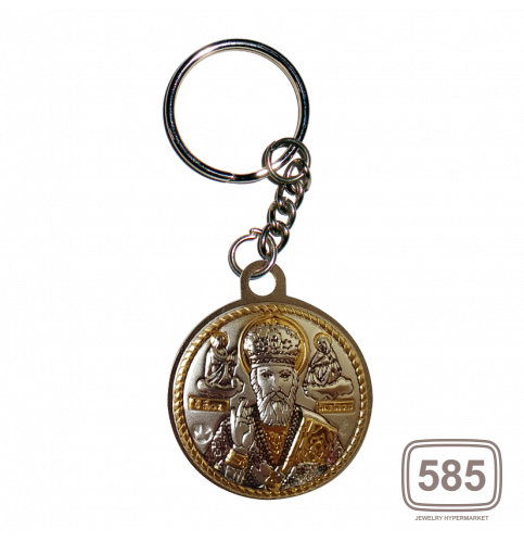 Ікона подвійна Святий Миколай та Спаситель на металевому брелоку MB/E1321-18X *