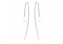 Срібні сережки протяжки Дужки з перлами