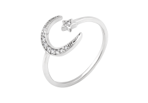 Серебряное кольцо Утренняя звезда с маленькими фианитами