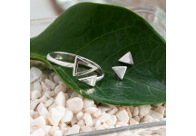 Комплект срібний Трикутники без камінців