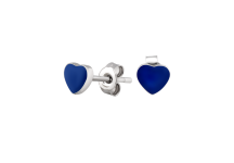 Дитячі срібні сережки пусети Сердечки з емаллю ВС-160ер(с)