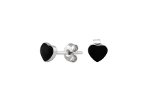 Дитячі срібні сережки пусети Сердечки з емаллю ВС-160ер(т)