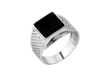 Мужское серебряное кольцо перстень с черным ониксом