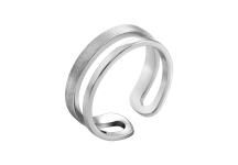 Серебряное кольцо двойное на фалангу с ровной текстурой