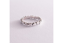Срібний перстень з сердечками