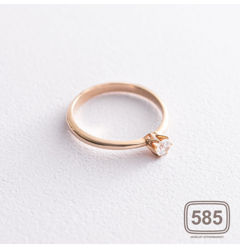 Золотое помолвочное кольцо (фианит)