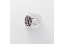 Серебряное религиозное кольцо (чернение)