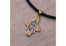 Серебряный крест с позолотой. '' Господь 
Вседержитель. Великомученик Пантелеимон Целитель