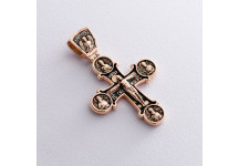 Золотий православний хрест з чорнінням. 
вісім святих