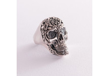 Серебряное мужское кольцо с черепом (чернение)