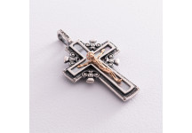 Срібний хрест із золотою вставкою (перламутр)