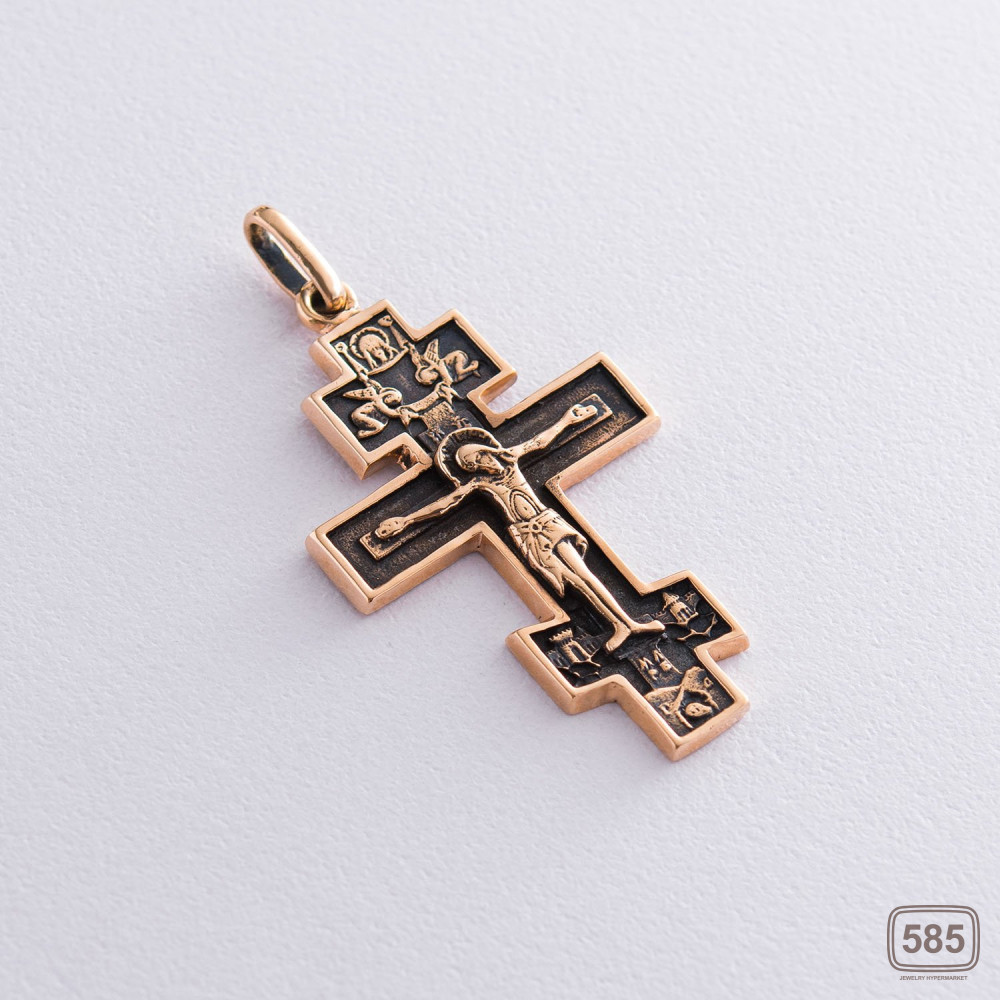 Золотий православний хрест з розп'яттям