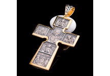Серебряный православный крест с позолотой