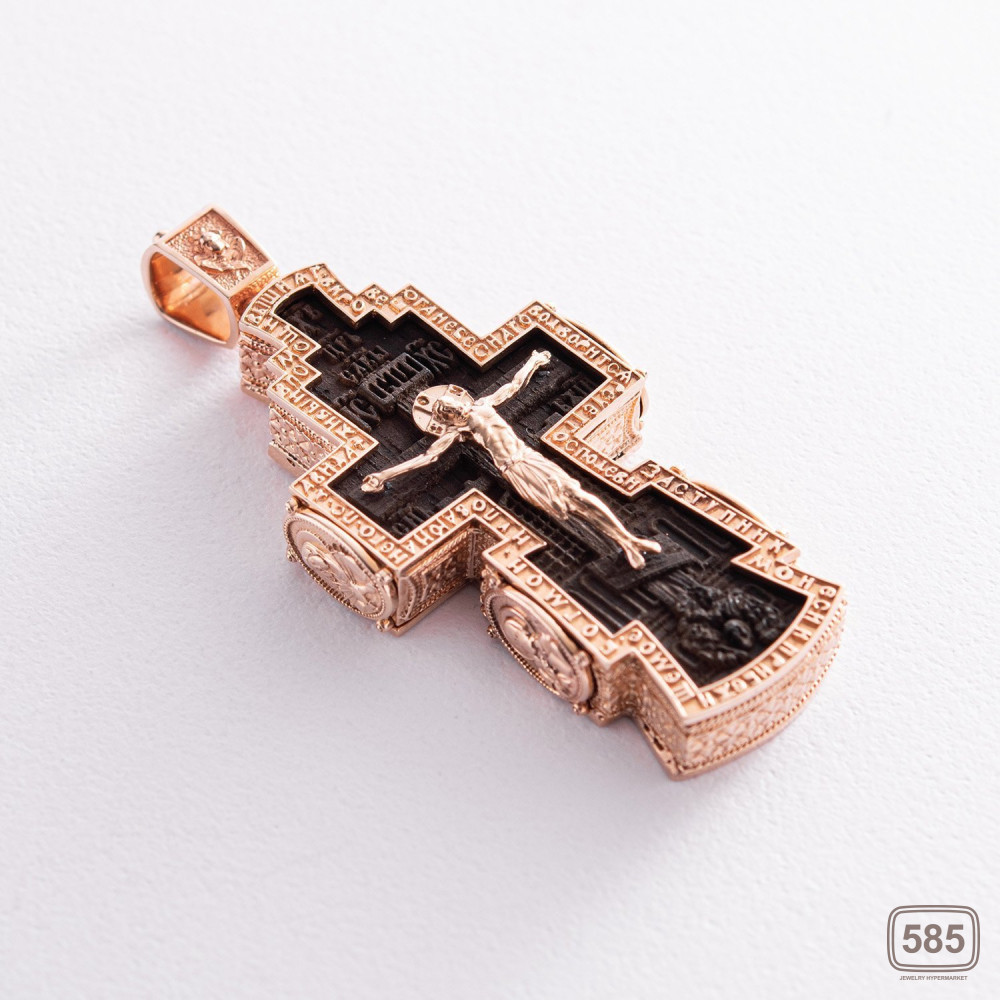 Чоловічий православний хрест з ебенового 
дерева та золота