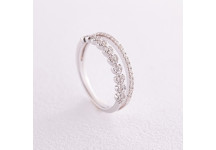 Двойное кольцо в белом золоте с бриллианты 
кб0465ca 17.5