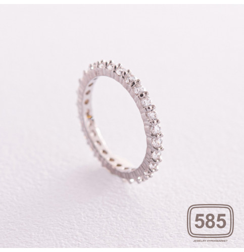 Cеребряное кольцо с дорожкой камней (фианиты)