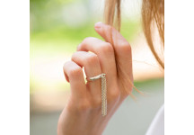 Серебряное кольцо с цепочками