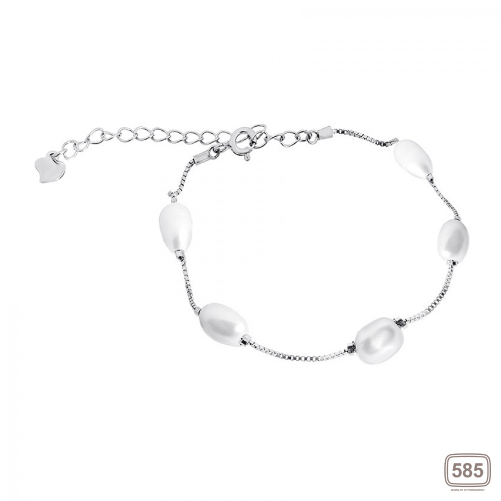 Срібний браслет з перлами