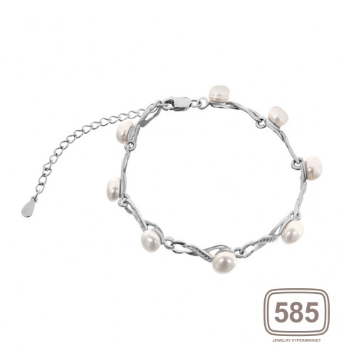 Срібний браслет з перлами