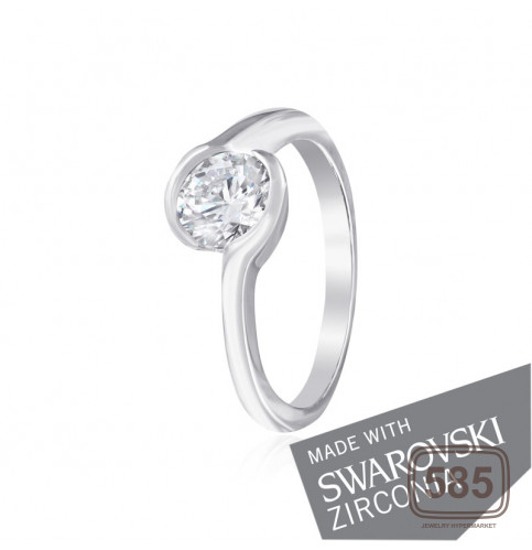 Срібна каблучка з цирконієм SWAROVSKI ZIRCONIA