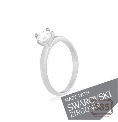 Срібна каблучка з цирконієм SWAROVSKI ZIRCONIA