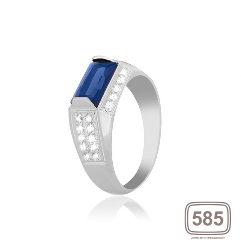 Серебряное кольцо с синими фианитами
