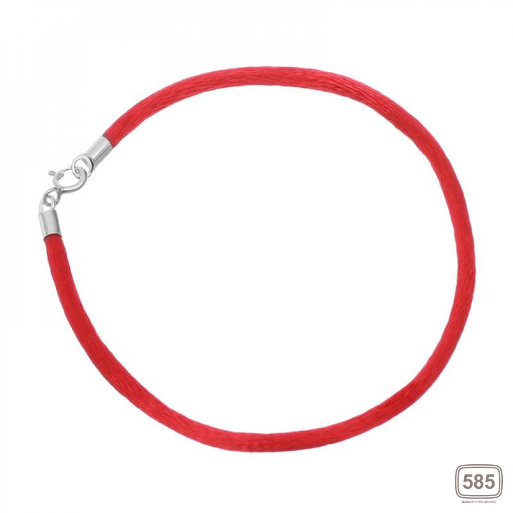 Срібний браслет з червоної шовкової нитки
